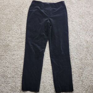 Talbots Pants Womens 4 Black Velvety Casual Classic Side Zip Slim